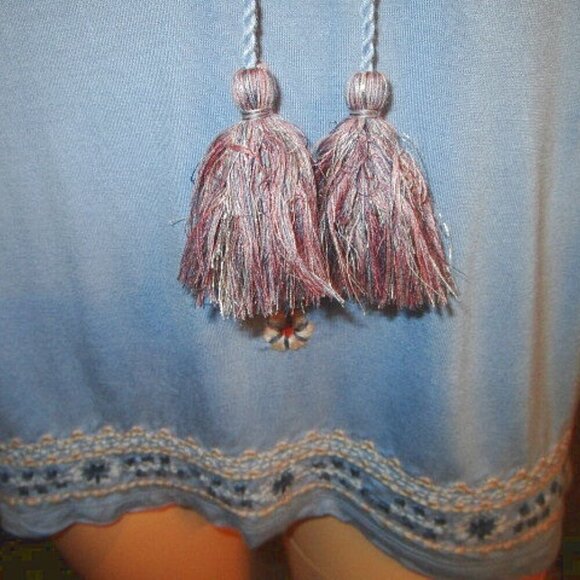 Soft Surroundings EMBROIDERED Tory Size M BLOUSE Tunic Top STRETCH Jersey BOHO - Picture 4 of 11